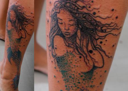Tattoos - Stipple Mermaid - 134734